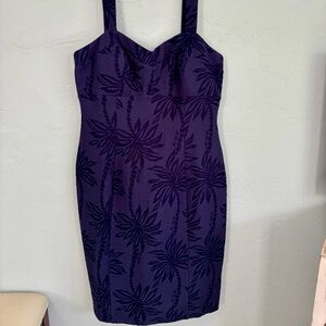 Lilly Pulitzer Navy Blue Sheath Dress with Palm Tree Print